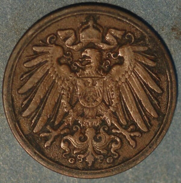 Germany 1 Pfennig 1909 G Wilhelm II KM# 10 - Image 2