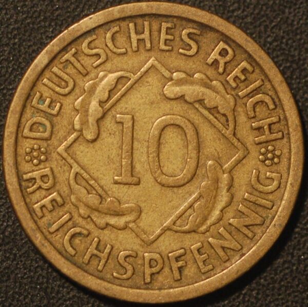 Germany Weimar Republic 10 Reichspfennig 1930 D KM# 40