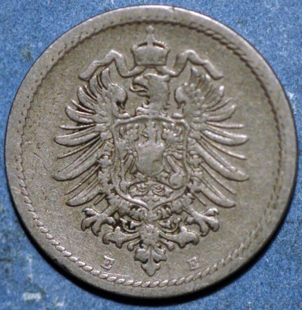 Germany Empire 5 Pfennig 1889 E KM# 3 - Image 2