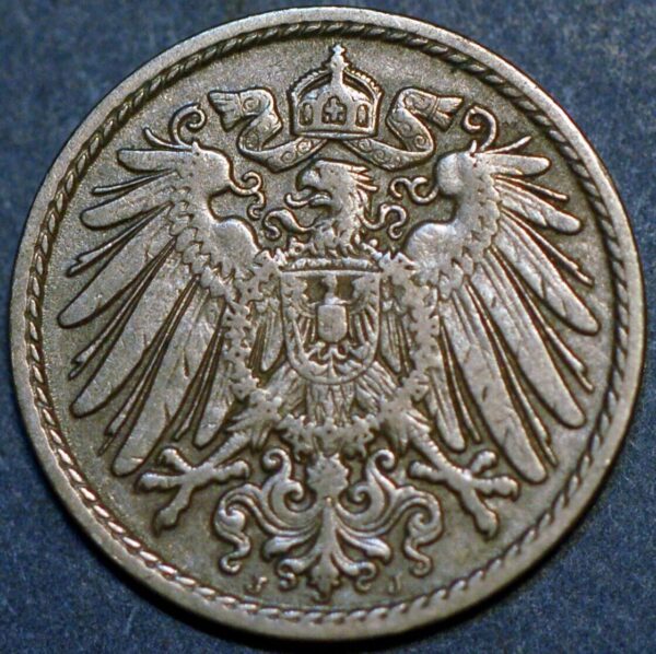 Germany Empire 5 Pfennig 1908 J KM# 11 - Image 2