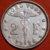 Belgium 2 Francs 1924 Albert I Dutch text KM# 92 - Image 2