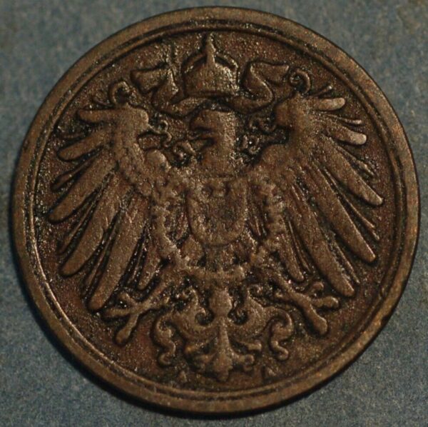 Germany 1 Pfennig 1908 A Wilhelm II KM# 10 - Image 2