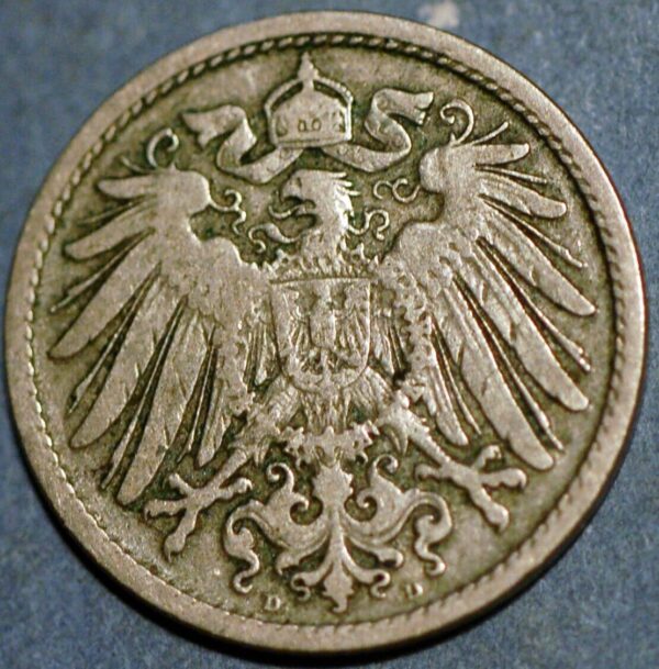 Germany Empire 10 Pfennig 1892 D Wilhelm II KM# 12