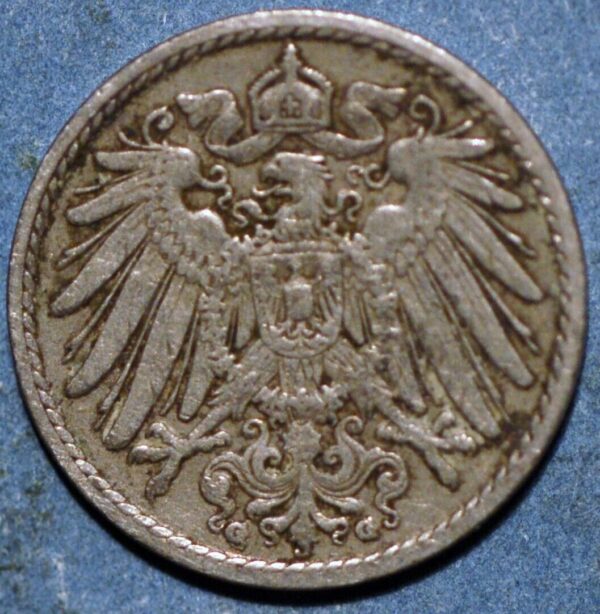 Germany Empire 5 Pfennig 1899 G KM# 11 - Image 2