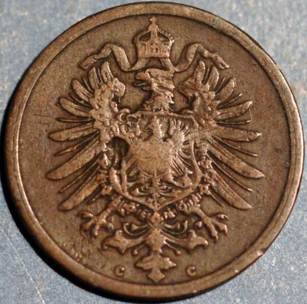 Germany 2 Pfennig 1875 C Wilhelm I KM# 2 - Image 2