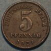 Germany Empire 5 Pfennig 1921 G KM# 19