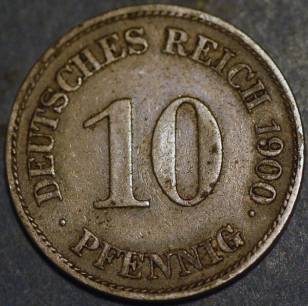 Germany Empire 10 Pfennig 1900 E Wilhelm II KM# 12