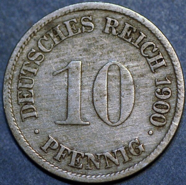 Germany Empire 10 Pfennig 1900 G Wilhelm II KM# 12