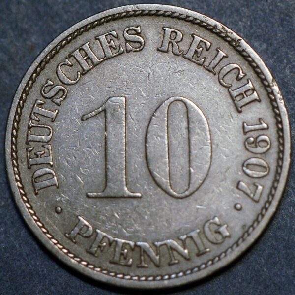 Germany Empire 10 Pfennig 1907 G Wilhelm II KM# 12