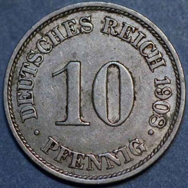 Germany Empire 10 Pfennig 1908 J Wilhelm II KM# 12