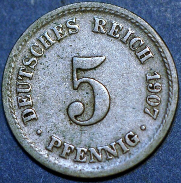 Germany Empire 5 Pfennig 1907 F KM# 11