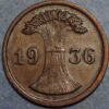 Germany Weimar Republic 2 Reichspfennig 1936 F KM# 38
