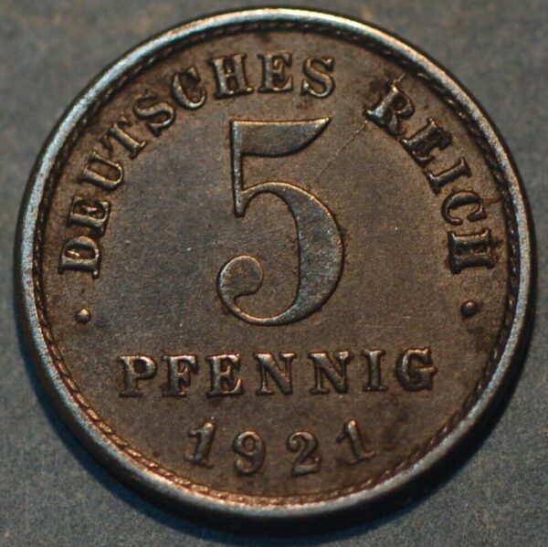 Germany Empire 5 Pfennig 1921 E KM#19