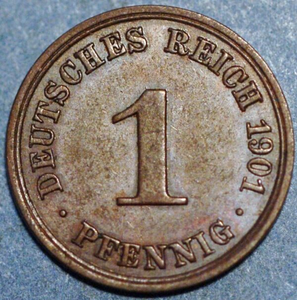 Germany 1 Pfennig 1901 A Wilhelm II KM# 10