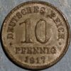 Germany Empire 10 Pfennig 1917 KM#26