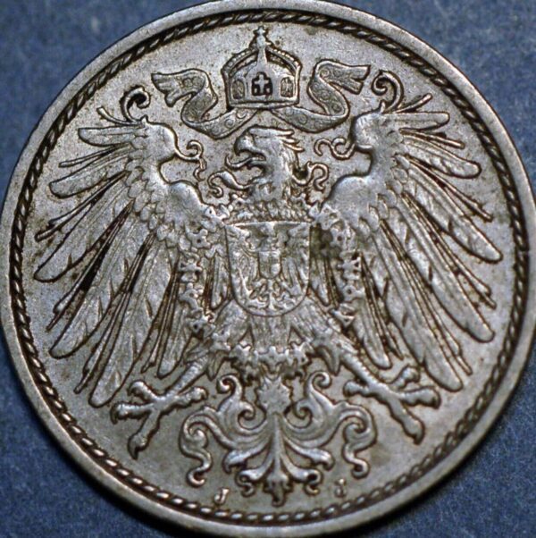 Germany Empire 10 Pfennig 1908 J Wilhelm II KM# 12 - Image 2