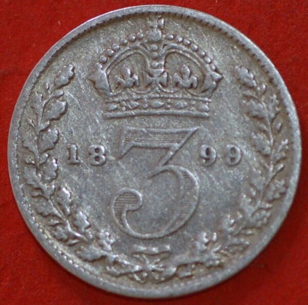 Great Britain 3 Pence 1899 KM# 777 - Image 2