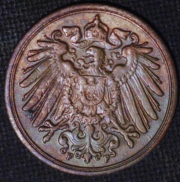 Germany 1 Pfennig 1905 F Wilhelm II KM# 10 - Image 2