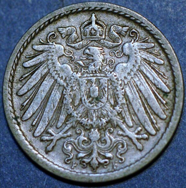 Germany Empire 5 Pfennig 1907 F KM# 11 - Image 2