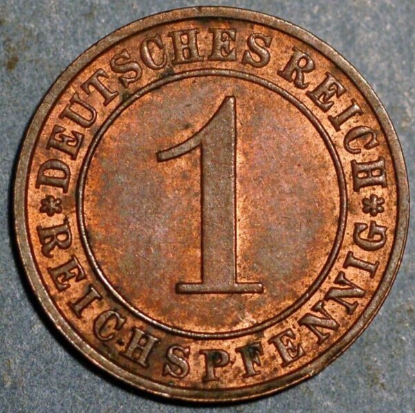 Germany Weimar Republic 1 Reichspfennig 1934 D KM# 37