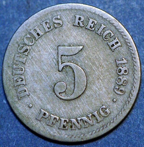 Germany Empire 5 Pfennig 1889 F KM# 3