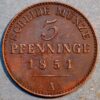 German States PRUSSIA 3 Pfennig 1851 A KM# 453