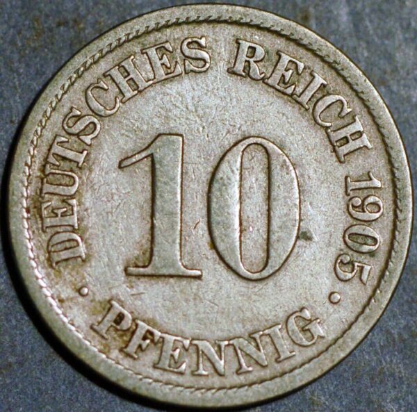 Germany Empire 10 Pfennig 1905 A Wilhelm II KM# 12