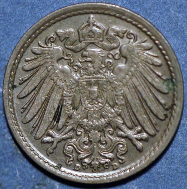 Germany Empire 5 Pfennig 1915 D KM# 11