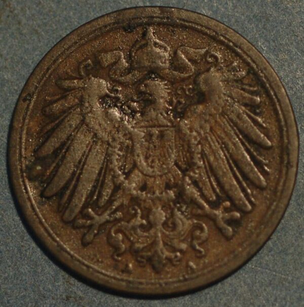 Germany 1 Pfennig 1904 A Wilhelm II KM# 10 - Image 2