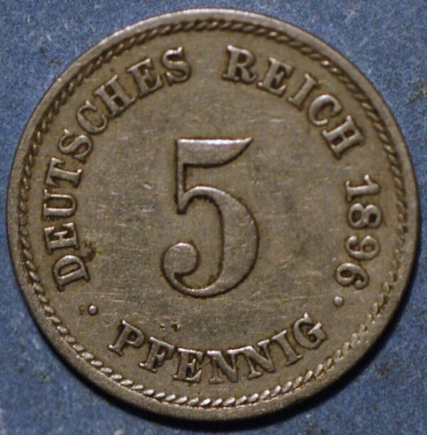 Germany Empire 5 Pfennig 1896 J KM# 11