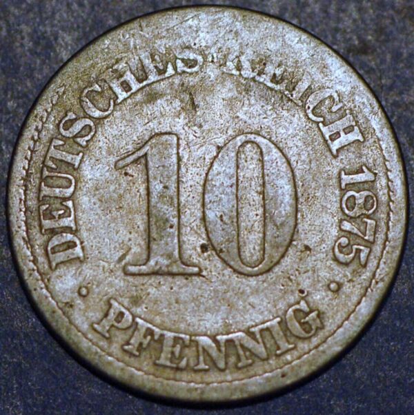 Germany Empire 10 Pfennig 1875 J KM# 4