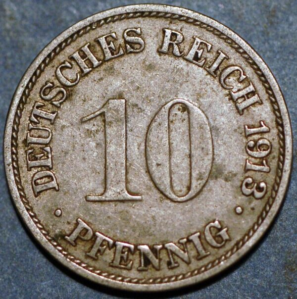 Germany Empire 10 Pfennig 1913 G Wilhelm II KM# 12