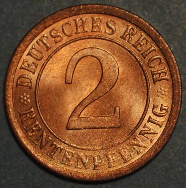 Germany Weimar Republic 2 Reichspfennig 1924 A KM# 38