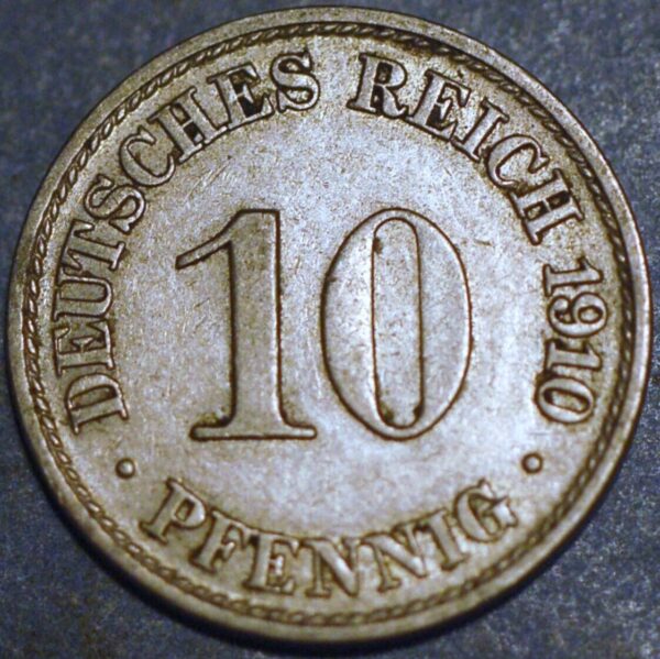 Germany Empire 10 Pfennig 1910 A Wilhelm II KM# 12