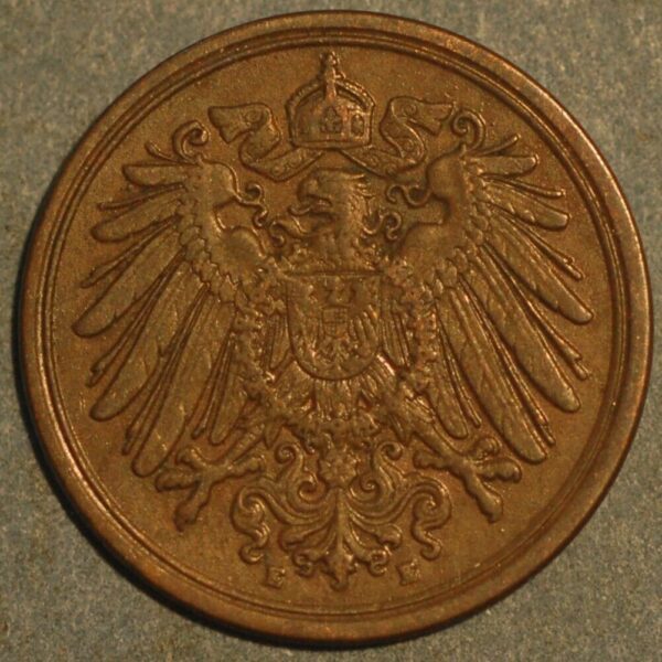 Germany 1 Pfennig 1899 E Wilhelm II KM# 10 - Image 2