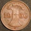 Germany Weimar Republic 1 Reichspfennig 1936 E KM# 37 - Image 2