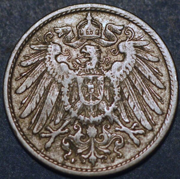 Germany Empire 10 Pfennig 1908 F Wilhelm II KM# 12 - Image 2