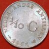 Netherlands Antilles 1/10 Gulden 1962 KM#3 - Image 2