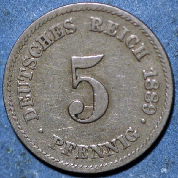 Germany Empire 5 Pfennig 1889 E KM# 3