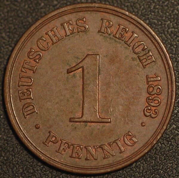 Germany 1 Pfennig 1893 A Wilhelm II KM# 10