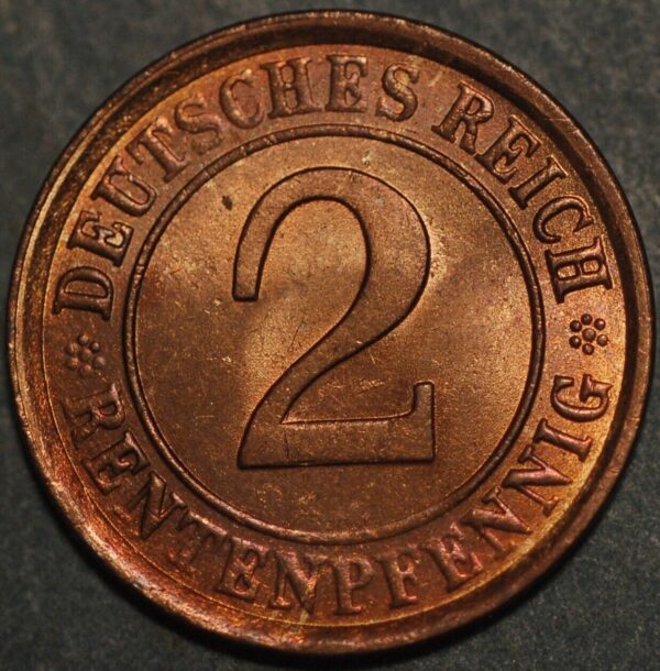 Germany Weimar Republic 2 Reichspfennig 1924 A KM#38