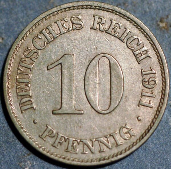 Germany Empire 10 Pfennig 1911 E Wilhelm II KM# 12