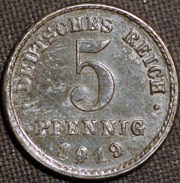 Germany Empire 5 Pfennig 1919 J KM# 19