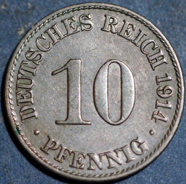 Germany Empire 10 Pfennig 1914 A Wilhelm II KM# 12