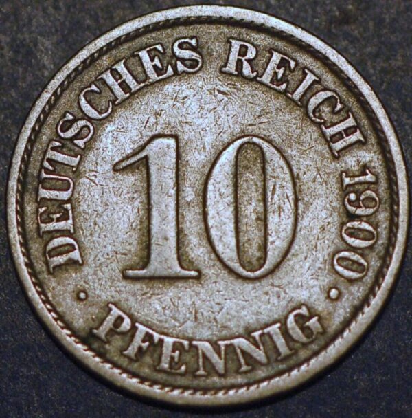 Germany Empire 10 Pfennig 1900 A Wilhelm II KM# 12