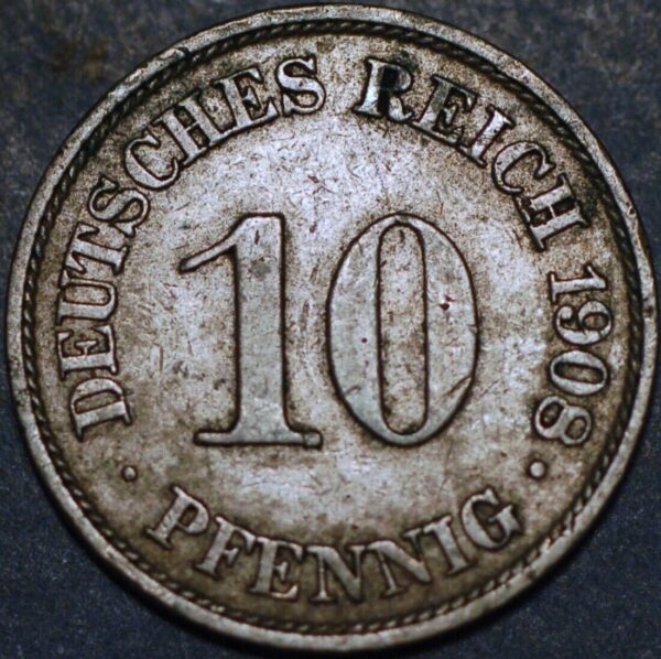 Germany Empire 10 Pfennig 1908 A Wilhelm II KM# 12