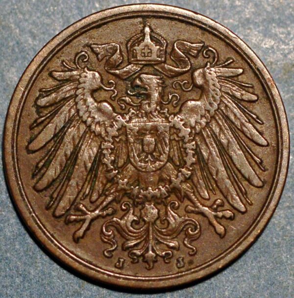 Germany 2 Pfennig 1911 J Wilhelm II KM# 16 - Image 2