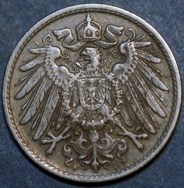 Germany Empire 10 Pfennig 1911 F Wilhelm II KM# 12 - Image 2