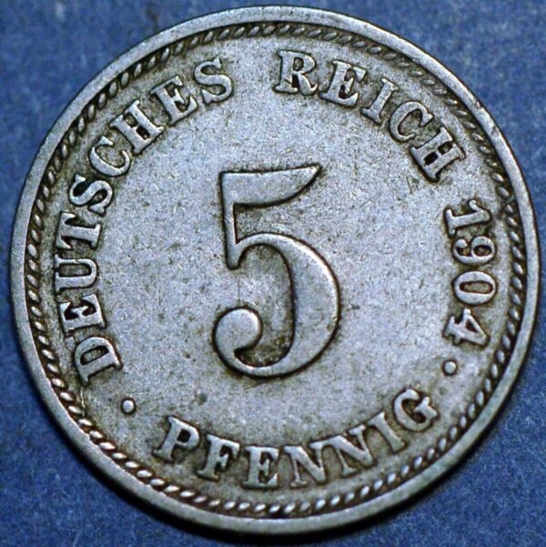 Germany Empire 5 Pfennig 1904 D KM#11