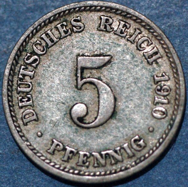 Germany Empire 5 Pfennig 1910 D KM# 11